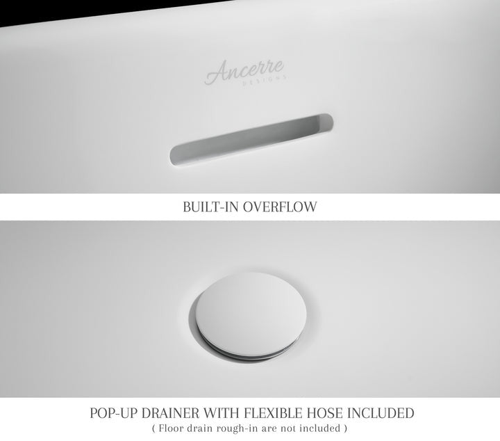 Fiore 67" B X 29.5" D Freestanding Solid Surface Bathtub