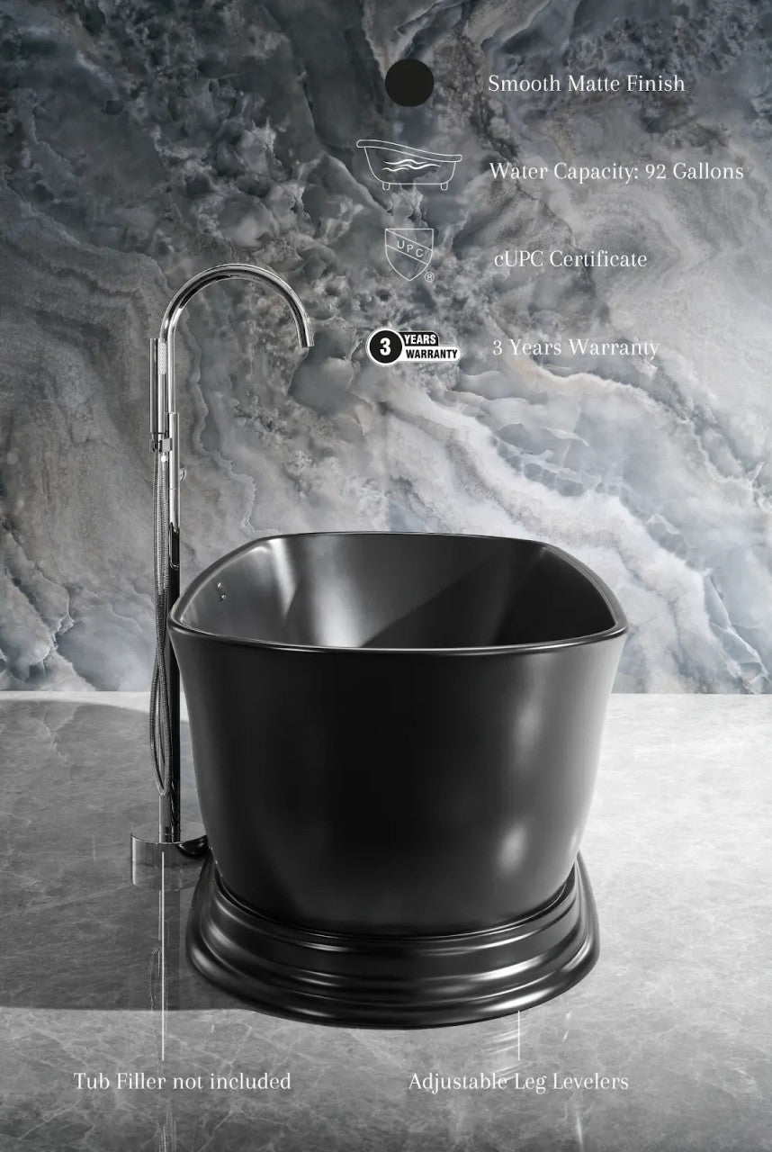 Heritage 70.9" B X 31.5" D Freestanding Solid Surface Bathtub