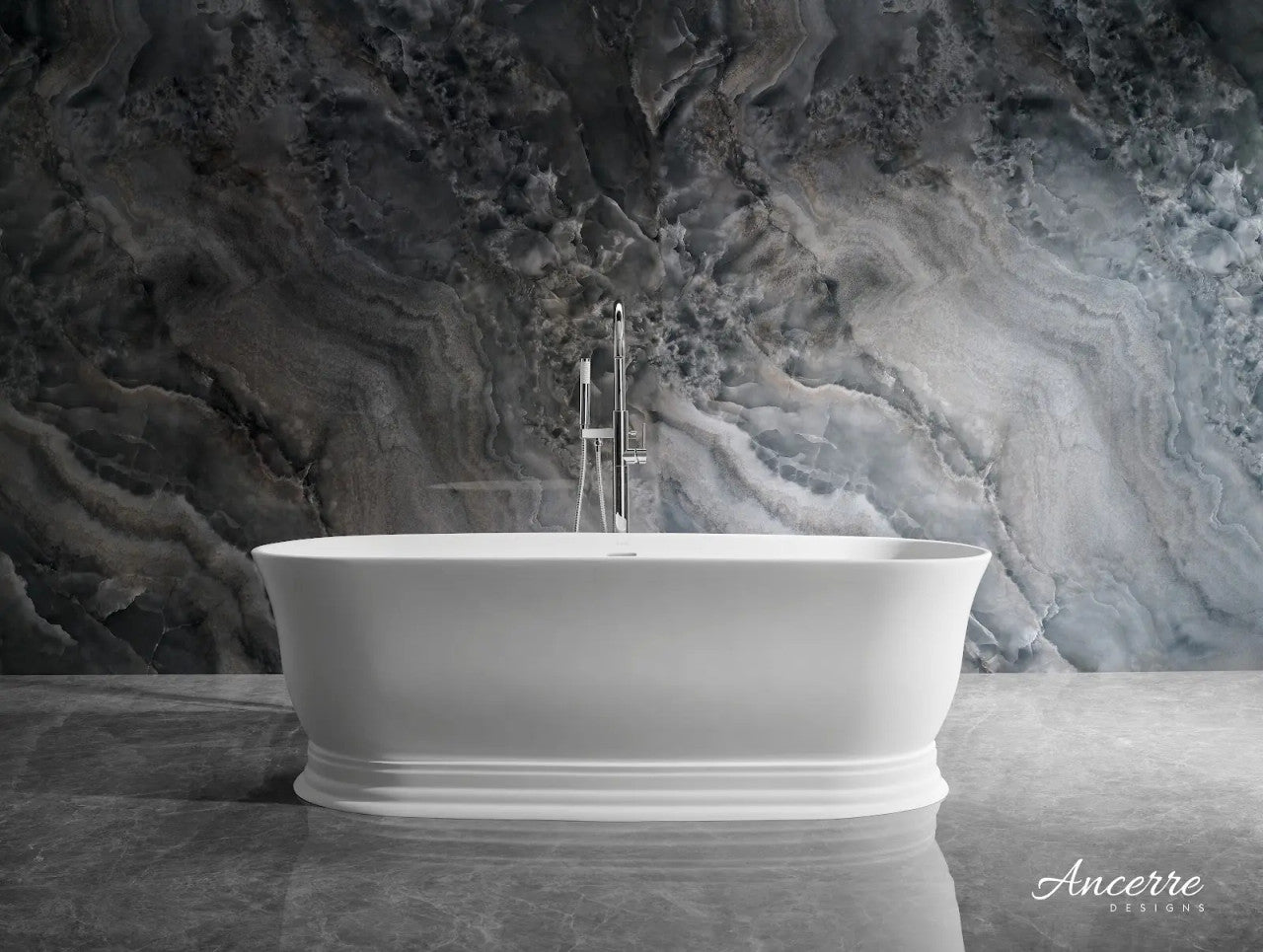 Heritage 70.9" B X 31.5" D Freestanding Solid Surface Bathtub
