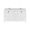 VHG GD-50060-CMRO-WH-NM Caroline Avenue 60" Double Bath Vanity in White with Cultured Marble Quartz Top and Round Sinks