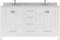 VHG GD-50060-WMSQ-WH-NM Caroline Avenue 60" Double Bath Vanity in White with White Marble Top and Square Sinks