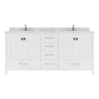 VHG GD-50072-CMSQ-WH-NM Caroline Avenue 72" Double Bath Vanity in White with Cultured Marble Quartz Top and Square Sinks