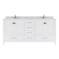 VHG GD-50072-CMSQ-WH-NM Caroline Avenue 72" Double Bath Vanity in White with Cultured Marble Quartz Top and Square Sinks