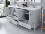 VHG GD-50072-DWQSQ-WH-NM Caroline Avenue 72" Double Bath Vanity in White with White Quartz Top and Square Sinks