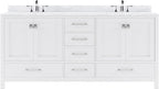 VHG GD-50072-WMRO-WH-NM Caroline Avenue 72" Double Bath Vanity in White with White Marble Top and Round Sinks