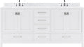 VHG GD-50072-WMRO-WH-NM Caroline Avenue 72" Double Bath Vanity in White with White Marble Top and Round Sinks