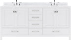 VHG GD-50072-WMRO-WH-NM Caroline Avenue 72" Double Bath Vanity in White with White Marble Top and Round Sinks