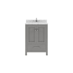 VHG GS-50024-CMSQ-GR-NM Caroline Avenue 24" Single Bath Vanity in Gray with Cultured Marble Quartz Top and Square Sink