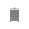 VHG GS-50024-CMSQ-GR-NM Caroline Avenue 24" Single Bath Vanity in Gray with Cultured Marble Quartz Top and Square Sink