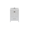VHG GS-50024-CMSQ-WH-NM Caroline Avenue 24" Single Bath Vanity in White with Cultured Marble Quartz Top and Square Sink