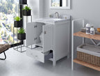 VHG GS-50024-WMRO-WH-NM Caroline Avenue 24" Single Bath Vanity in White with White Marble Top and Round Sink