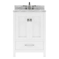 VHG GS-50024-WMSQ-WH-NM Caroline Avenue 24" Single Bath Vanity in White with White Marble Top and Square Sink