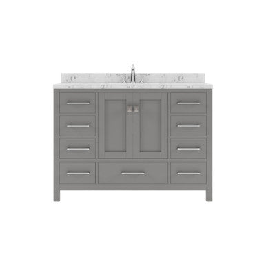 VHG GS-50048-CMRO-GR-NM Caroline Avenue 48" Single Bath Vanity in Gray with Cultured Marble Quartz Top and Round Sink