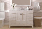 VHG GS-50048-CMRO-WH-NM Caroline Avenue 48" Single Bath Vanity in White with Cultured Marble Quartz Top and Round Sink