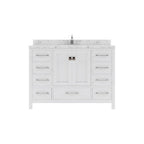 VHG GS-50048-CMRO-WH-NM Caroline Avenue 48" Single Bath Vanity in White with Cultured Marble Quartz Top and Round Sink