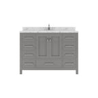 VHG GS-50048-CMSQ-GR-NM Caroline Avenue 48" Single Bath Vanity in Gray with Cultured Marble Quartz Top and Square Sink