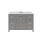 VHG GS-50048-CMSQ-GR-NM Caroline Avenue 48" Single Bath Vanity in Gray with Cultured Marble Quartz Top and Square Sink