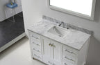 VHG GS-50048-WMSQ-WH-NM Caroline Avenue 48" Single Bath Vanity in White with White Marble Top and Square Sink