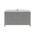 VHG GS-50060-CMSQ-GR-NM Caroline Avenue 60" Single Bath Vanity in Gray with Cultured Marble Quartz Top and Square Sink