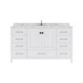 VHG GS-50060-CMSQ-WH-NM Caroline Avenue 60" Single Bath Vanity in White with Cultured Marble Quartz Top and Square Sink