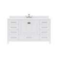 VHG GS-50060-WMRO-WH-NM Caroline Avenue 60" Single Bath Vanity in White with White Marble Top and Round Sink