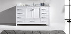 VHG GS-50060-WMSQ-WH-NM Caroline Avenue 60" Single Bath Vanity in White with White Marble Top and Square Sink