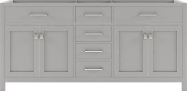 VHG MD-2072-CAB-GR Caroline 72" Double Cabinet in Gray