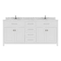 VHG MD-2072-CMRO-WH-NM Caroline 72" Double Bath Vanity in White with Cultured Marble Quartz Top and Round Sinks