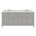 VHG MD-2072-DWQRO-GR-NM Caroline 72" Double Bath Vanity in Gray with White Quartz Top and Round Sinks