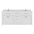 VHG MD-2072-DWQRO-WH-NM Caroline 72" Double Bath Vanity in White with White Quartz Top and Round Sinks
