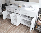 VHG MD-2072-DWQSQ-WH-NM Caroline 72" Double Bath Vanity in White with White Quartz Top and Square Sinks