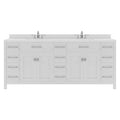 VHG MD-2178-DWQSQ-WH-NM Caroline Parkway 78" Double Bath Vanity in White with White Quartz Top and Square Sinks