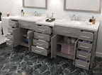 VHG MD-2193-CMRO-GR-NM Caroline Parkway 93" Double Bath Vanity in Gray with Cultured Marble Quartz Top and Round Sinks