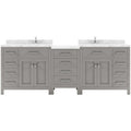 VHG MD-2193-CMSQ-GR-NM Caroline Parkway 93" Double Bath Vanity in Gray with Cultured Marble Quartz Top and Square Sinks