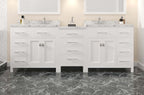 VHG MD-2193-CMRO-WH-NM Caroline Parkway 93" Double Bath Vanity in White with Cultured Marble Quartz Top and Round Sinks