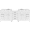VHG MD-2193-CMRO-WH-NM Caroline Parkway 93" Double Bath Vanity in White with Cultured Marble Quartz Top and Round Sinks