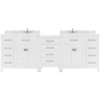 VHG MD-2193-CMSQ-WH-NM Caroline Parkway 93" Double Bath Vanity in White with Cultured Marble Quartz Top and Square Sinks