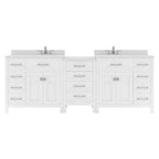 VHG MD-2193-DWQRO-WH-NM Caroline Parkway 93" Double Bath Vanity in White with White Quartz Top and Round Sinks