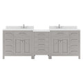 VHG MD-2193-DWQSQ-GR-NM Caroline Parkway 93" Double Bath Vanity in Gray with White Quartz Top and Square Sinks