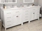 VHG MD-2193-DWQSQ-WH-NM Caroline Parkway 93" Double Bath Vanity in White with White Quartz Top and Square Sinks