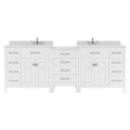 VHG MD-2193-DWQSQ-WH-NM Caroline Parkway 93" Double Bath Vanity in White with White Quartz Top and Square Sinks