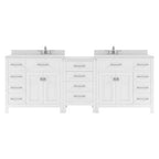 VHG MD-2193-DWQSQ-WH-NM Caroline Parkway 93" Double Bath Vanity in White with White Quartz Top and Square Sinks