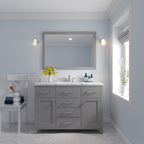 VHG MS-2048-CMSQ-GR-NM Caroline 48" Single Bath Vanity in Gray with Cultured Marble Quartz Top and Square Sink