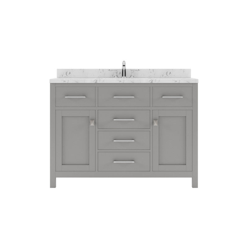VHG MS-2048-CMRO-GR-NM Caroline 48" Single Bath Vanity in Gray with Cultured Marble Quartz Top and Round Sink