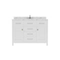 VHG MS-2048-CMRO-WH-NM Caroline 48" Single Bath Vanity in White with Cultured Marble Quartz Top and Round Sink