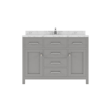 VHG MS-2048-CMSQ-GR-NM Caroline 48" Single Bath Vanity in Gray with Cultured Marble Quartz Top and Square Sink
