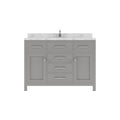 VHG MS-2048-CMSQ-GR-NM Caroline 48" Single Bath Vanity in Gray with Cultured Marble Quartz Top and Square Sink