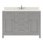 VHG MS-2048-DWQSQ-GR-NM Caroline 48" Single Bath Vanity in Gray with White Quartz Top and Square Sink