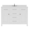 VHG MS-2048-DWQSQ-WH-NM Caroline 48" Single Bath Vanity in White with White Quartz Top and Square Sink