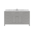VHG MS-2060-CMRO-GR-NM Caroline 60" Single Bath Vanity in Gray with Cultured Marble Quartz Top and Round Sink